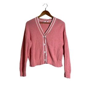 Gap kids pink 100% cotton knit cardigan